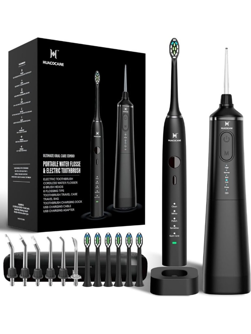 Advanced Dental Care Set: 5-Mode Water Flosser & Sonic Toothbrush for Gum Health